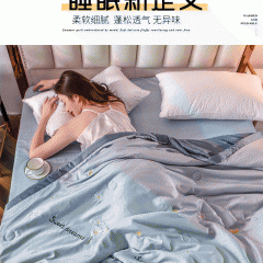 冰丝夏凉被四件套夏天空调被双人薄被子单人床上用品薄款可机洗