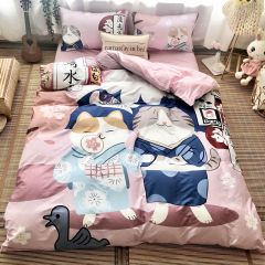 日系二次元全棉四件套床上用品纯棉4件套南通家纺床品四季款床笠