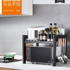 304不锈钢微波炉置物架厨房用品调味料刀架厨具收纳架2层烤箱架子