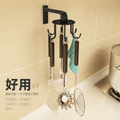 厨房可旋转锅铲挂钩勺子铲子挂架架托置物架挂厨具用品壁挂免打孔